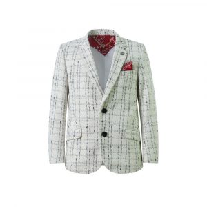 Slim Fit Windowpane Blazers Sports Coat for Boys