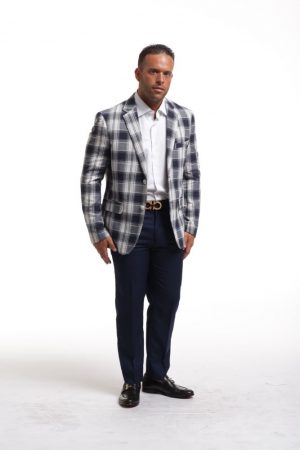 Men's Slim Fit Checked Blazer