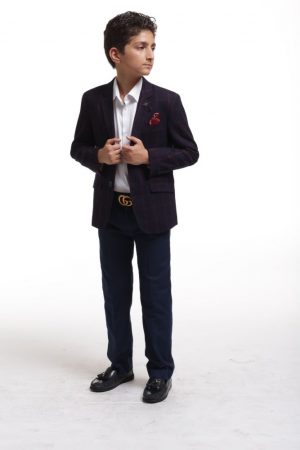Wool Checkered Blazer for Boys - Elie Balleh