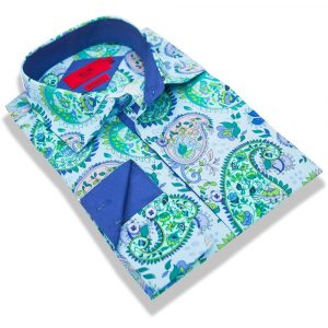 Elie Balleh Boys Slim Fit Paisley Dress Shirt