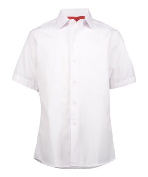 White Tone-On-Tone Short Sleeve Shirt for Men