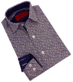 Elie Balleh Boys Navy Printed Short Sleeve Shirt