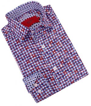 Elie Balleh Boys Baby Blue Printed Short Sleeve Shirt