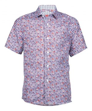 Elie Balleh Short Sleeve Circle Diamond Multicolor Shirt