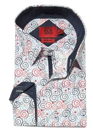 Bold Red Slim Fit Button-Down Shirt for Men