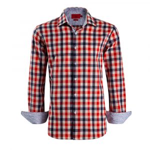 Elie Balleh Boys Slim Fit Plaid Dress Shirt