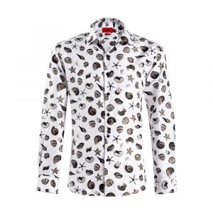 Sea Shell Print Slim Fit Shirt
