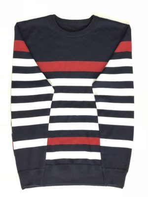 Trendy Striped Crewneck Sweater