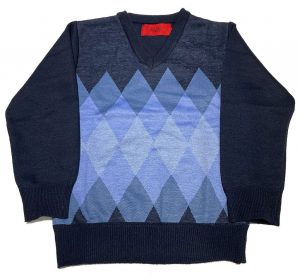 Men’s argyle V-neck sweater