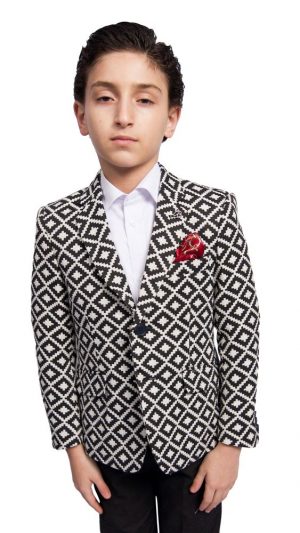 Elie Balleh Boy's Stamp Boucle Blazers Sports Coat Jacket