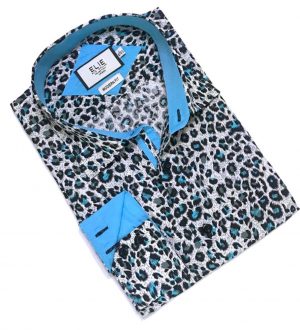 Elie Balleh Boy's Slim Fit Leapord Button-Down Shirt