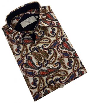 Elie Balleh Boy's Royal Paisley Button Down Shirt