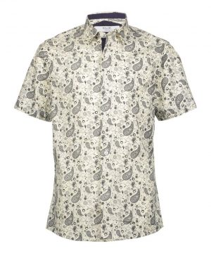Elie Balleh Boy's White Paisley Short Sleeve Shirt