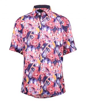 Elie Balleh Boy's Red Paint Splash Short Sleeve Shirt: Unleash Creativity