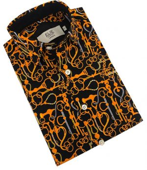 Elie Balleh Boy's Black Geometric Shirt: Modern Edge